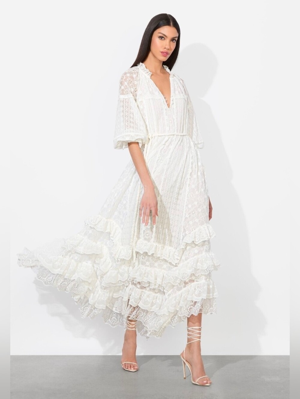 ALYCEN EYELET MAXI DRESS marke S but Fits S to L
